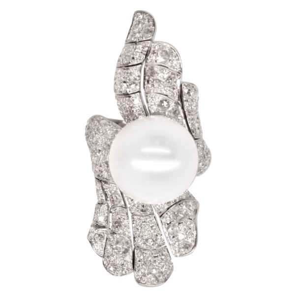 R132 – Brilliant Cut Diamonds 1,34Ct – Rose Cut Diamonds 1,13Ct – South Sea Pearl 13,90mm