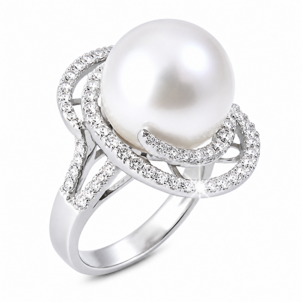 R109 - Λευκά Διαμάντια 1,12Ct - Μαργαριτάρι Νοτίων Θαλασσών 15,60mm