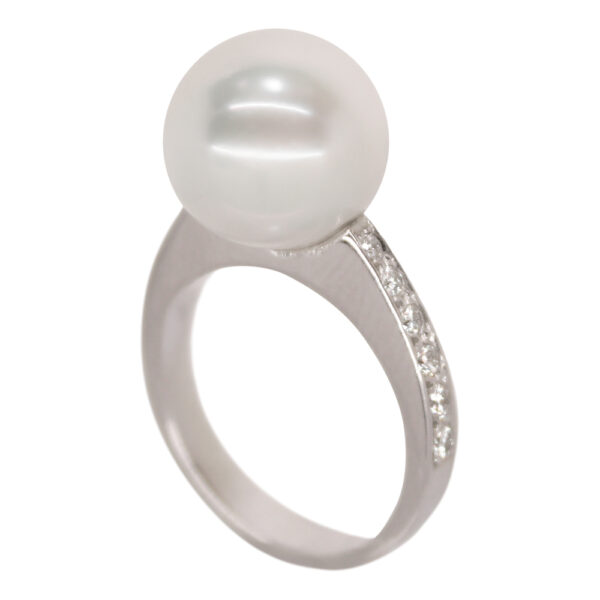 R168 – Λευκά Διαμάντια 0,12Ct – Μαργαριτάρι Νοτίων Θαλασσών 13-14mm