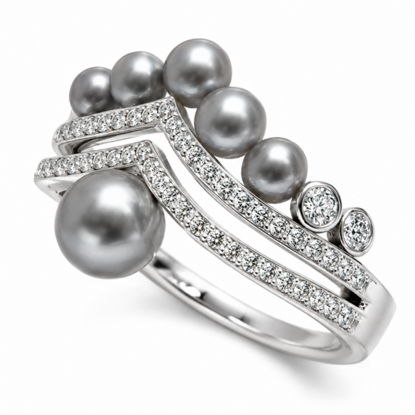 R228 – Brilliant Cut Diamonds 0,37Ct - Akoya Pearl 3-5,5mm
