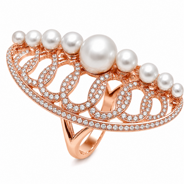 R166 – Brilliant Cut Diamonds 0,57Ct - Akoya Pearl 8,5-9mm
