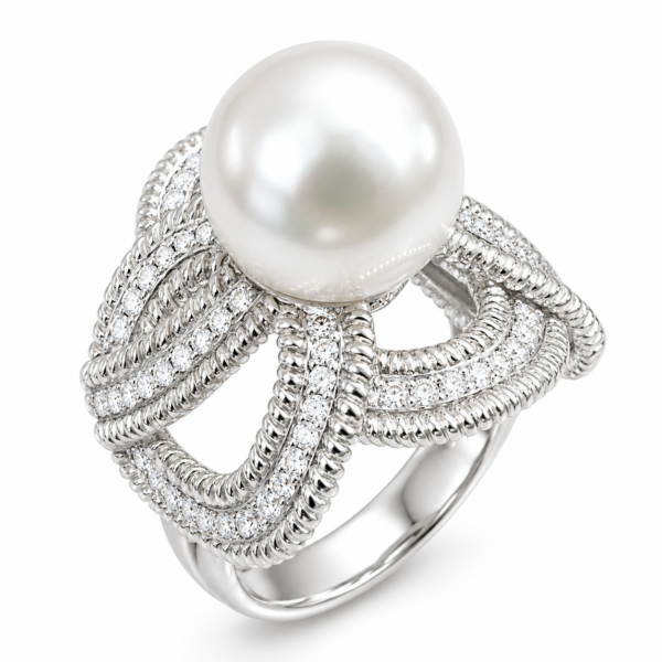 R231– Brilliant Cut Diamonds 0,49Ct - South Sea Pearl 12,55mm