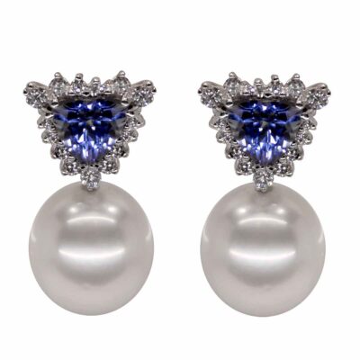 E184 – Brilliant Cut Diamonds 0,607Ct – Tanzanite 5,80Ct – South Sea Pearls 13-14mm