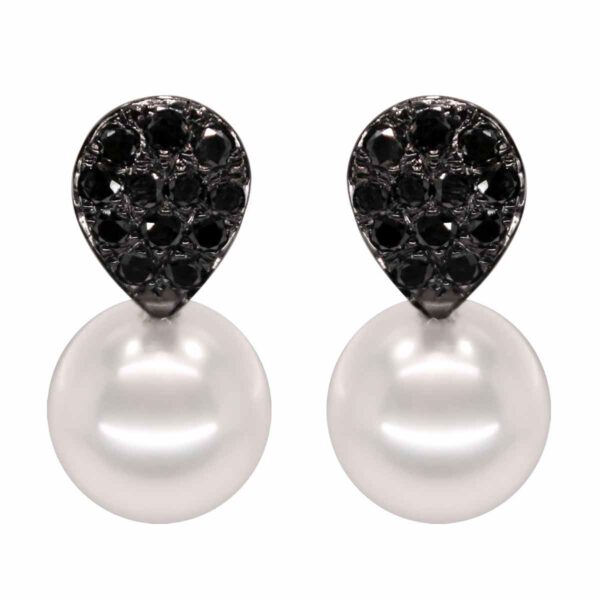 E185 – Μαύρα Διαμάντια 0,75Ct – Μαργαριτάρια Νοτίων Θαλασσών 12-13mm