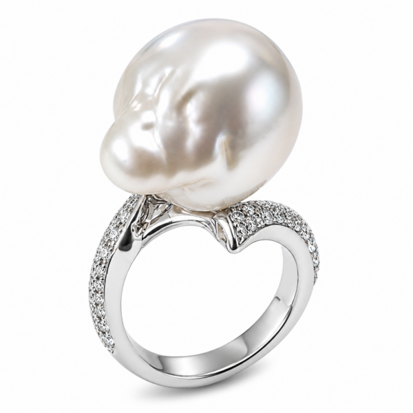 R197 – Brilliant Cut Diamonds 1,08Ct - Baroque South Sea Pearl 15-16mm