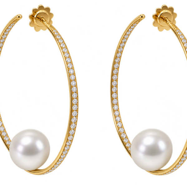 E091 – Brilliant Cut Diamonds 0,90Ct – South Sea Pearls 14-15mm