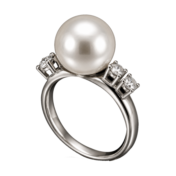 R221 - Brilliant Cut Diamonds 0,15Ct - Fresh Water Pearl 9-9,5mm