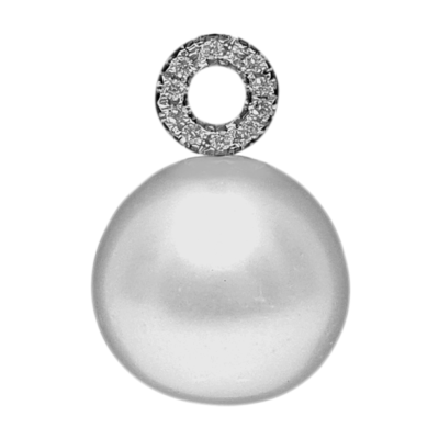 P079 – Λευκά Διαμάντια 0,09Ct – Μαργαριτάρι Νοτίων Θαλασσών 11,60mm
