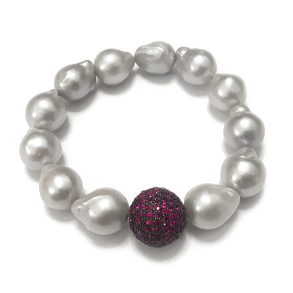 B009 – Ρουμπίνια 3,30Ct – Μπαρόκ Μαργαριτάρια Γλυκού Νερού