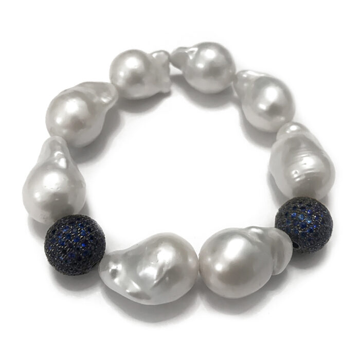 B010 – Ζαφείρια 1,15Ct – Μπαρόκ Μαργαριτάρια Γλυκού Νερού