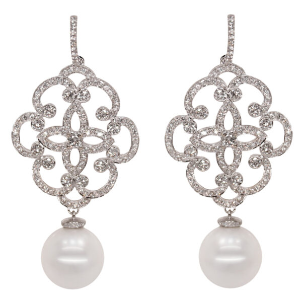 E034WW - Λευκά Διαμάντια 4,76Ct - Μαργαριτάρια Νοτίων Θαλασσών 15-16mm