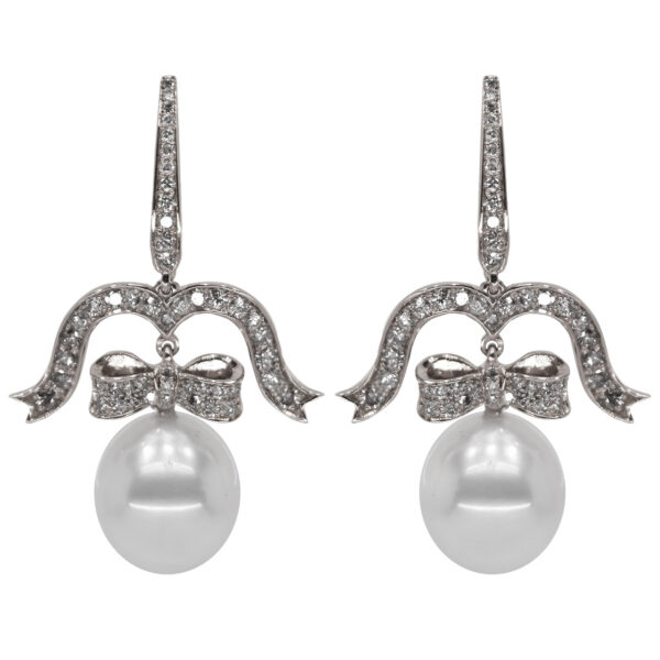 E179WW – Λευκά Διαμάντια 1,06Ct - Μαργαριτάρια Νοτίων Θαλασσών 10-11mm