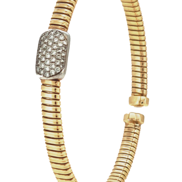 DB017- Βραχιόλι Χειροπέδα με Λευκά Διαμάντια 0.44 cts
