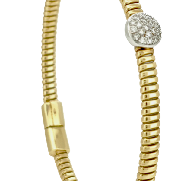 DB018- Βραχιόλι Χειροπέδα με Λευκά Διαμάντια 0.19 cts