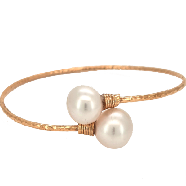 B32- Βραχιόλι με Μαργαριτάρια Νοτίων Θαλασσών 11-12 mm - Ροζ Χρυσό