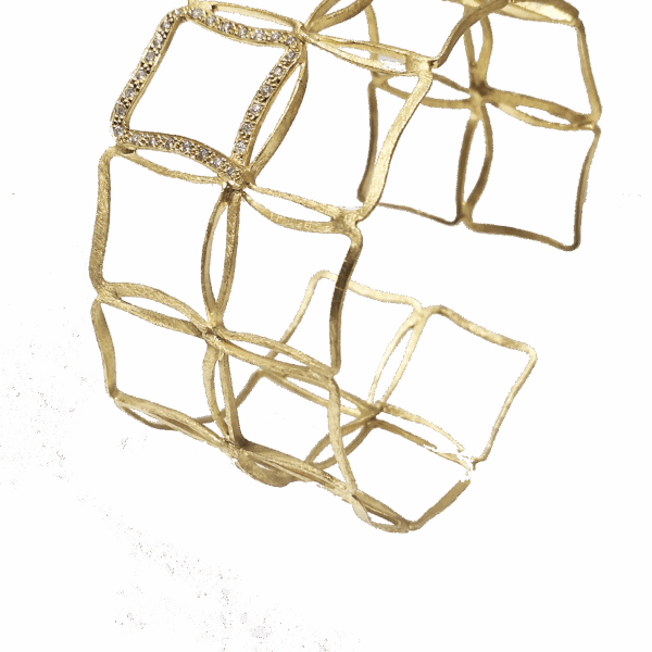 DB-002 Βραχιόλι σε κίτρινο χρυσό κ18 με λευκά διαμάντια 0,29ct