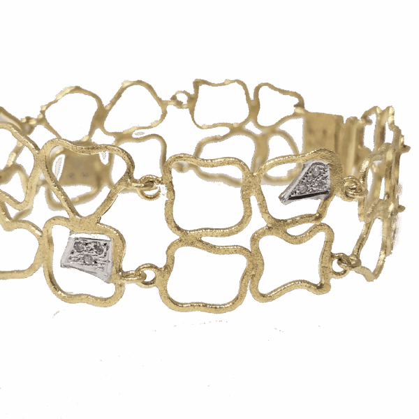 DB-001 Βραχιόλι σε κίτρινο χρυσό κ18 με λευκά διαμάντια 0,18ct