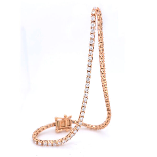 DB-008 Βραχίολι Riviera με Λευκά Διαμάντια σε ροζ χρυσό