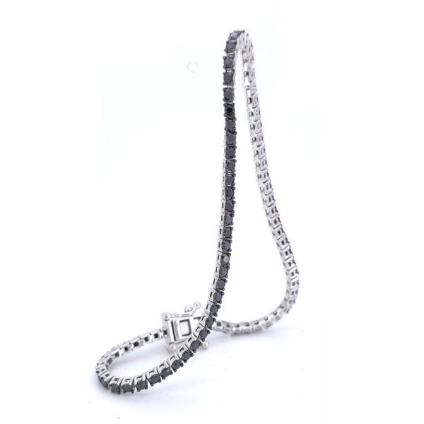 DB-005 Βραχιόλι Riviera με μαύρα διαμάντια σε λευκο χρυσό