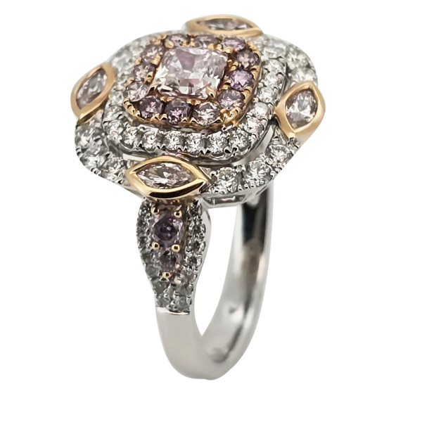 DR051-Δαχτυλίδι με Ροζ Διαμάντια- 0,50cts & 0,71cts -Λευκά Διαμάντια -0,62cts