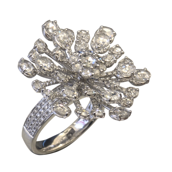 DR009-Δαχτυλίδι με Λευκά Διαμάντια 3,01 cts -Λευκός χρυσός