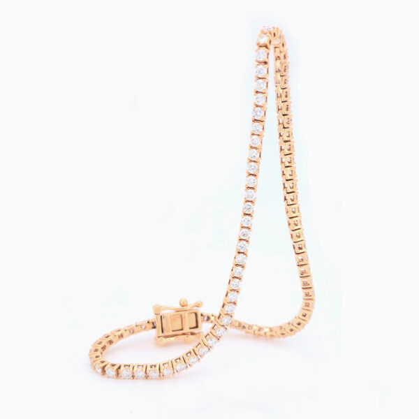 DB-010 Βραχίολι Riviera με Λευκά Διαμάντια σε κίτρινο χρυσό