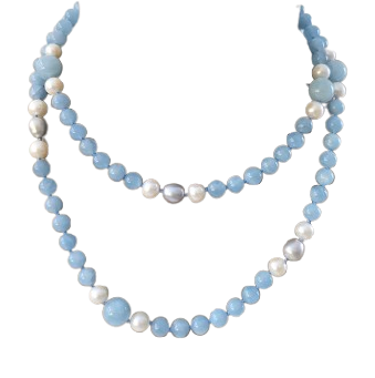 N73- Κολιέ με Φυσικό Γκρι Μαργαριτάρι -Calzedonia- Αμέθυστος