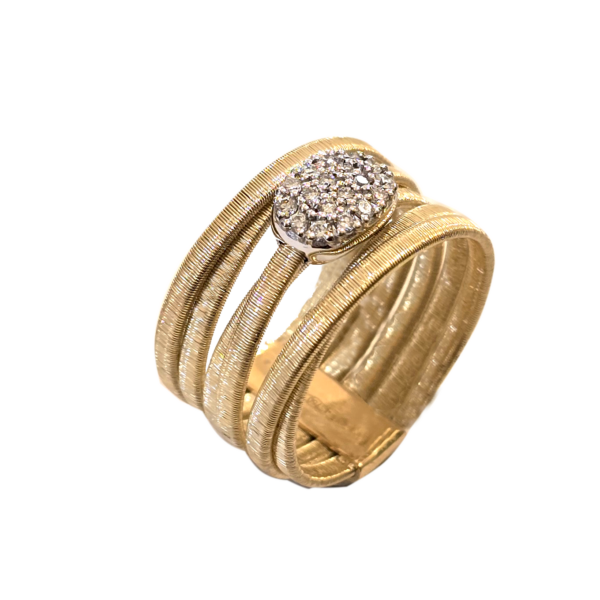 DR036- Δαχτυλίδι με Λευκά Διαμάντια 0,19cts - Κίτρινος Χρυσός