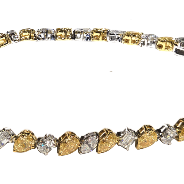 DB019- Ριβιέρα χεριού με Κίτρινα και Λευκά Διαμάντια