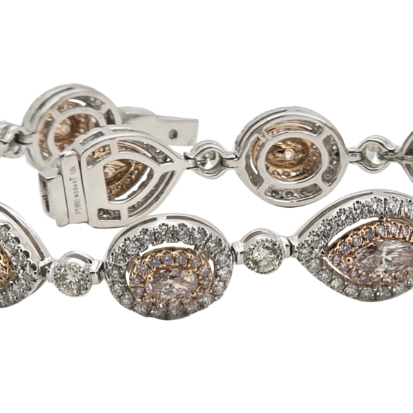 DB015- Βραχιόλι ριβιέρα με Ροζ Διαμάντια 4.24cts- Λευκά Διαμάντια 3.83cts