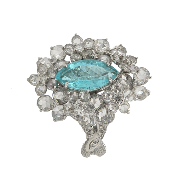 DR054- Δαχτυλίδι με Paraiba 1,75 cts - Λευκά Διαμάντια 1,96 cts