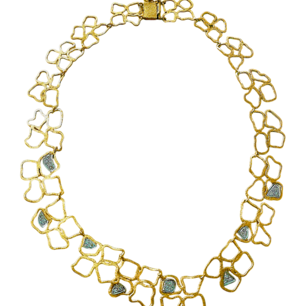 DN07- Κολιέ με Λευκά Διαμάντια 0,48cts -Κίτρινος Χρυσός Κ18