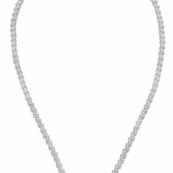 DN005- Ριβιέρα Λαιμού με Λευκά Διαμάντια Marquise cut 20,96 cts