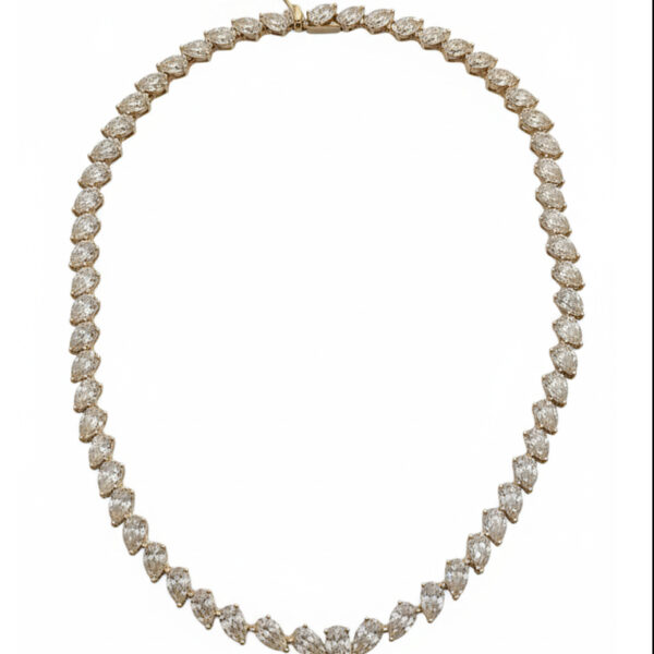 DN004- Ριβιέρα λαιμού με Κίτρινα Διαμάντια Pear cut 31.60 cts