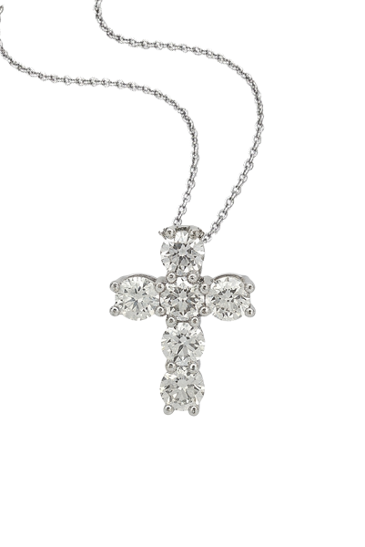 DP004- Σταυρός με Λευκά Διαμάντια Brilliant Cut 1.84Cts