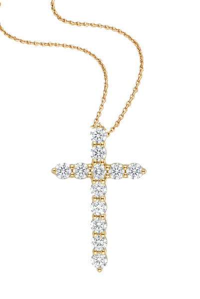 DP006- Σταυρός με Λευκά Διαμάντια Brilliant Cut  0.78 Cts