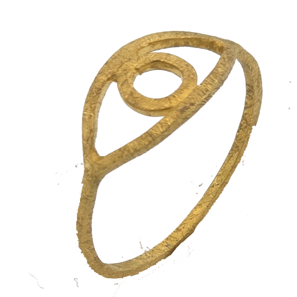 DR014- Δαχτυλίδι μάτι- Κίτρινος Χρυσός Κ18