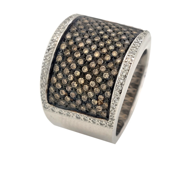 DR019- Δαχτυλίδι με Λευκά Διαμάντια 2,05 Cts - Καφέ Διαμάντια 1.57 Cts