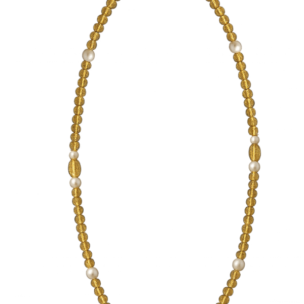 N78- Κολιέ με Φυσικό Μαργαριτάρι και Citrine