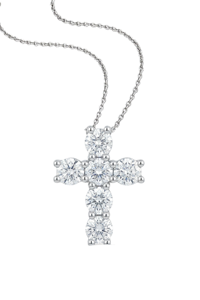 DP003- Σταυρός με Λευκά Διαμάντια 3.06 Cts