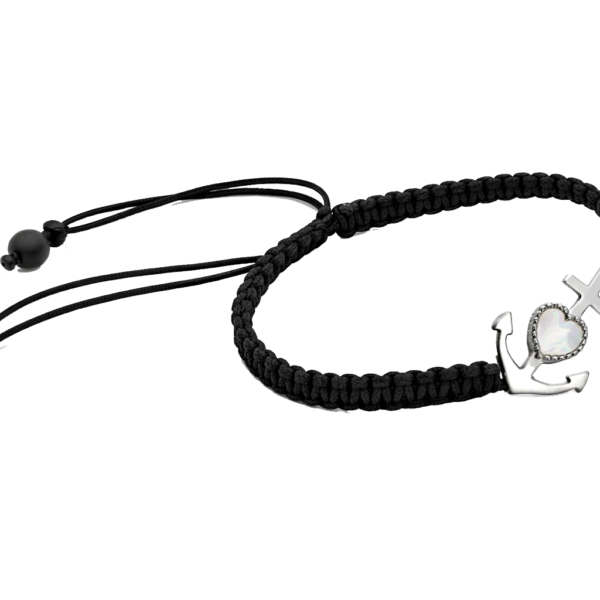 PRB009 - Βραχιόλι μακραμέ Καστελλορίζου με Φίλντισι και Λευκό Χρυσό Κ14