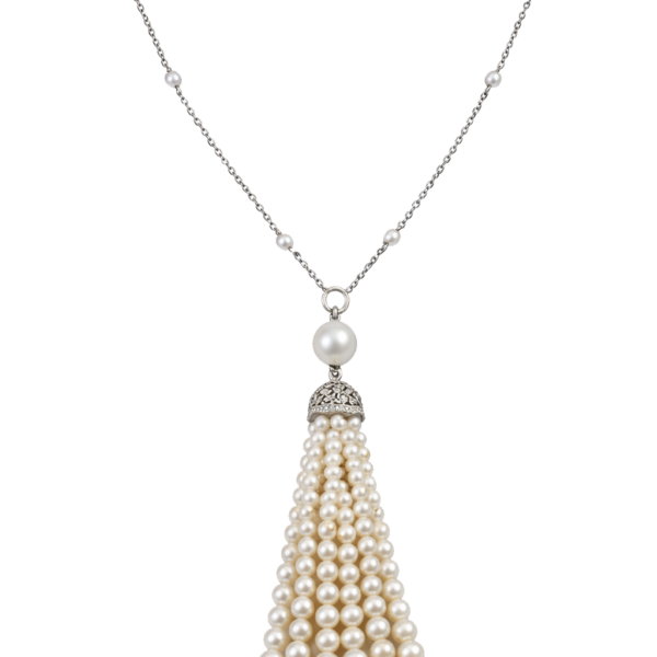 N080- Κολιέ με Μαργαριτάρια Akoya Ιαπωνίας 5-8 mm & Νοτίων Θαλασσών 13-14 mm σε Λευκό Χρυσό Κ18 με Λευκά Διαμάντια Br. 0.65 Cts
