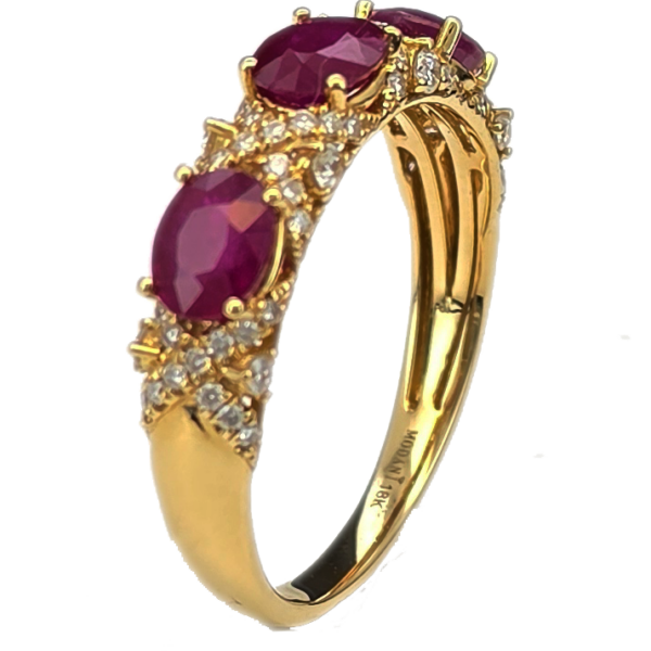 DR073-Δαχτυλίδι με Ρουμπίνια1.65 Cts- Brilliant 0.30 Cts-Κίτρινος Χρυσός