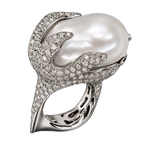 R274 - Brilliant Cut Diamonds 8,11Ct - Baroque South Sea Pearl 17mm
