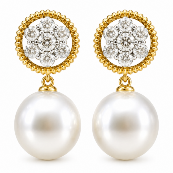 E202 – Brilliant Cut Diamonds 1,32Ct – South Sea Pearls 12-13mm