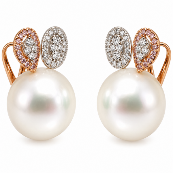 E210 – Brilliant Cut Diamonds 0,86Ct – South Sea Pearls 14-15mm