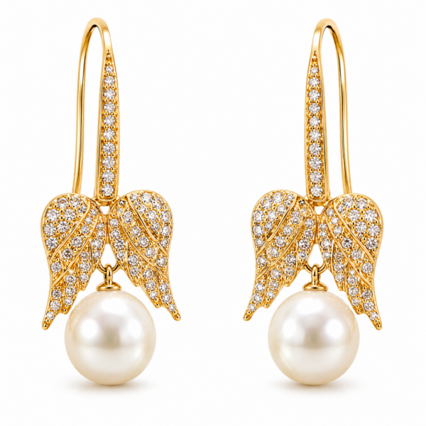 E106 – Brilliant Cut Diamonds 0,64Ct – Akoya Pearls 9-9,5mm