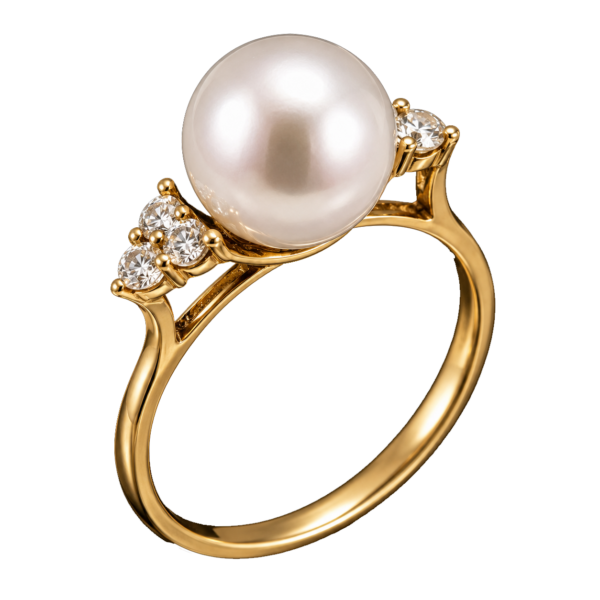 R113 - Brilliant Cut Diamonds 0,15Ct - Fresh Water Pearl 9-9,5mm