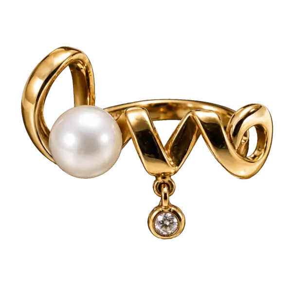 R293 - Brilliant Cut Diamonds 0,05Ct - Akoya Pearl 6,5-7mm