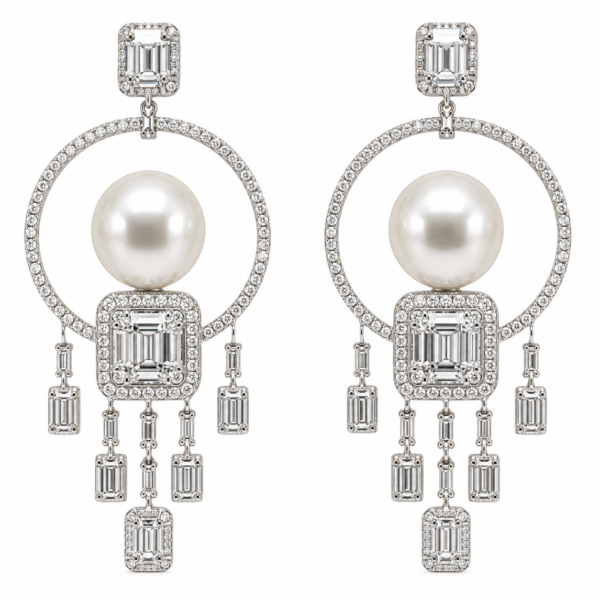 E174 - White Diamonds 2,70Ct – South Sea Pearl 12-13mm